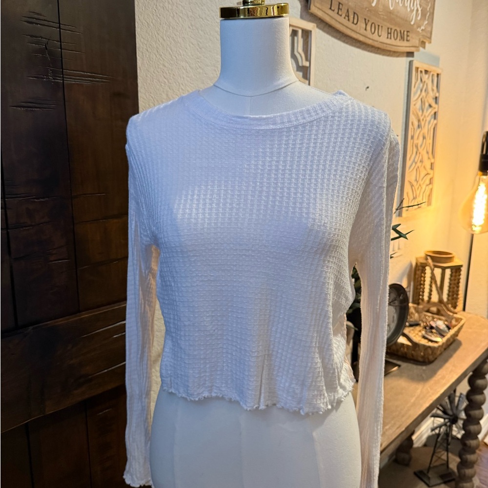Full Tilt White Textured Blouse